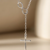 Silver Infinity Cross Pendant Necklace