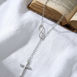 Silver Infinity Cross Pendant Necklace