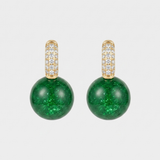 Green Stardust Sphere Drop Earrings