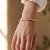 Pave Zirconia Gold Bangle Bracelet