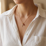 Red Crystal Cross Bead Necklace