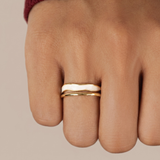 Pink Enamel Wave Open Ring