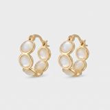 Mother of Pearl Gold Hoop Earrings