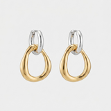 Organic Two Tone Drop Earrings