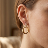 Organic Two Tone Drop Earrings