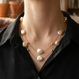 Baroque Pearl Double Chain Necklace