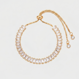 Baguette Zirconia Gold Line Bracelet