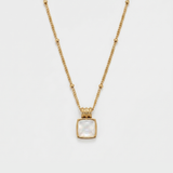 Square Mother of Pearl Gold Necklace