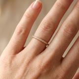 Slim Zirconia Row Gold Ring