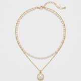 Pearl Choker and Gold Chain Set