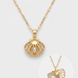 Hidden Pearl Shell Pendant Necklace