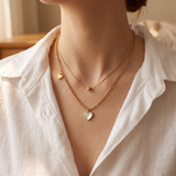 Mother of Pearl Heart Necklace Set