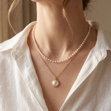 Pearl Choker and Gold Chain Set