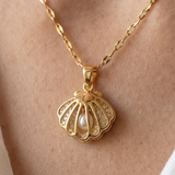 Hidden Pearl Shell Pendant Necklace