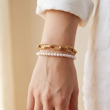 Chunky Braided Link Gold Bracelet