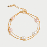 Pastel Pearl Double Chain Bracelet