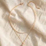 Pearl Choker and Gold Chain Set