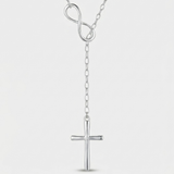 Silver Infinity Cross Pendant Necklace