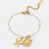 Pearl Starfish and Shell Bracelet