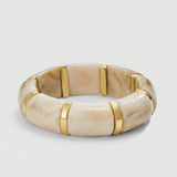 Cream Marbled Link Gold Bracelet