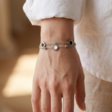 Black and Pearl Double Chain Bracelet