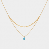 Blue Drop Double Layer Necklace