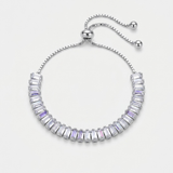 Silver Baguette Zirconia Line Bracelet