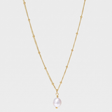 Single Pearl Drop Chain Necklace