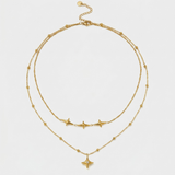 Star Charm Double Layer Necklace Set
