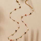 Natural Stone Paperclip Chain Necklace