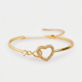 Infinity and Pave Heart Bangle