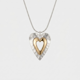 Two Tone Double Heart Necklace