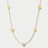 Star Motif Zirconia Gold Necklace