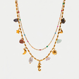 Seahorse and Natural Stone Necklace Set