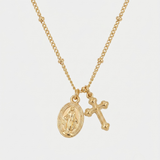 Cross and Miraculous Medal Necklace