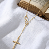 Gold Infinity Cross Pendant Necklace