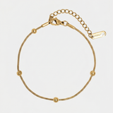 Snake Chain and Bead Gold Bracelet