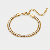 Triple Row Zirconia Gold Bracelet