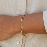 Triple Row Zirconia Gold Bracelet