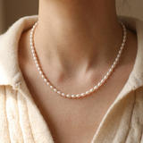 Natural Rice Pearl Strand Necklace