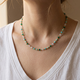Mint and Emerald Natural Stone Necklace
