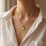 Rose Medallion Mother of Pearl Necklace