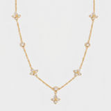 Zirconia Flower Cascade Necklace
