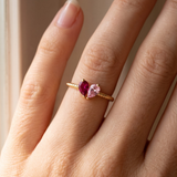Two Stone Twisted Gold Ring