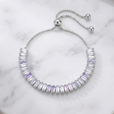 Silver Baguette Zirconia Line Bracelet