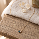 Blue Crystal and Pearl Necklace