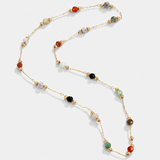 Natural Stone Paperclip Chain Necklace