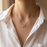 Zirconia Flower Pendant Necklace