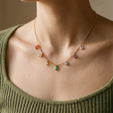 Natural Stone and Pearl Necklace