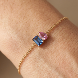 Couples Bracelet with Two Crystals